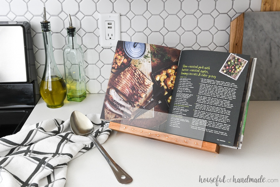 Easy to Build DIY Cookbook Stand - Houseful of Handmade